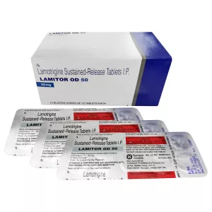 Ламотриджин 50мг (Ламиктал 50мг аналог) таблетки Lamitor OD №30 (3 блистера №10)